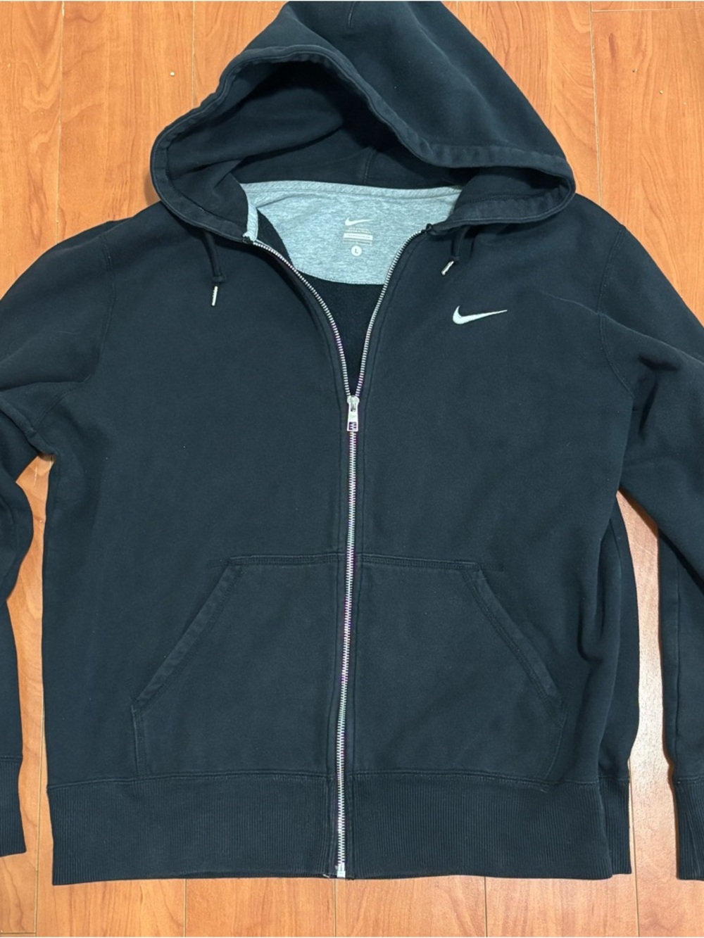 Nike Black Hoodie with Silver Zipper Pull